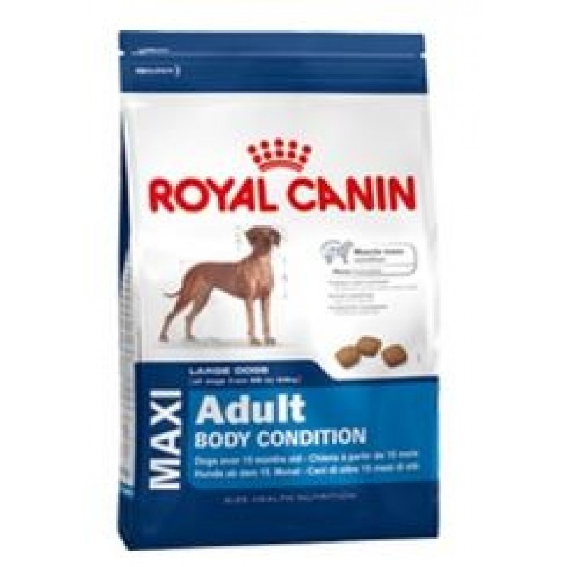 royal canin maxi adult body condition с высокими энергетическими потребностями с 15/18 мес до 5 лет 12 кг*