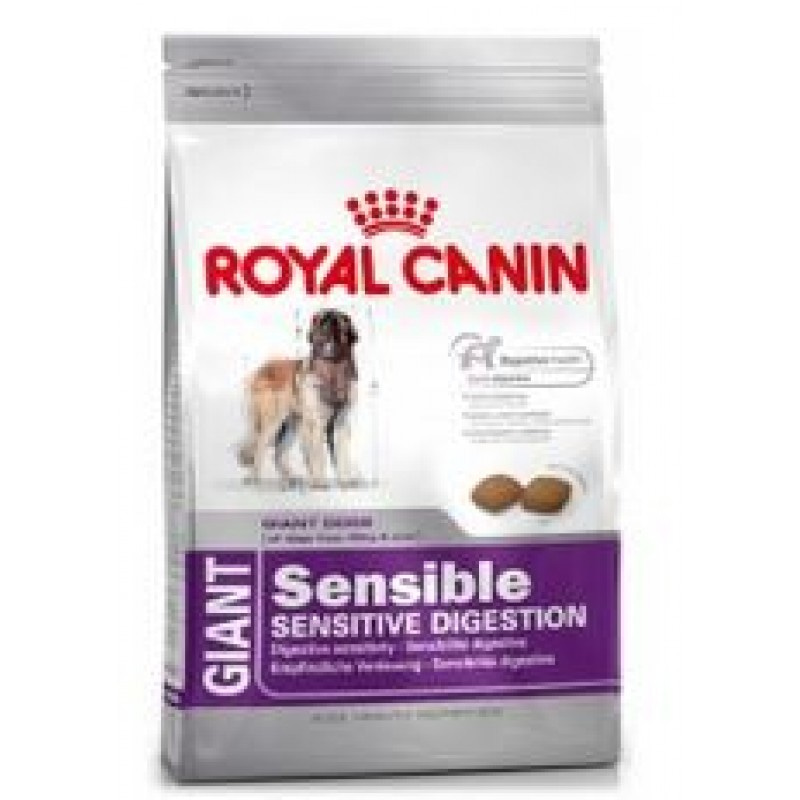 royal canin giant sensible,  с чувствительной пищеварительной системой с 18/24 месяцев и старше 4 кг