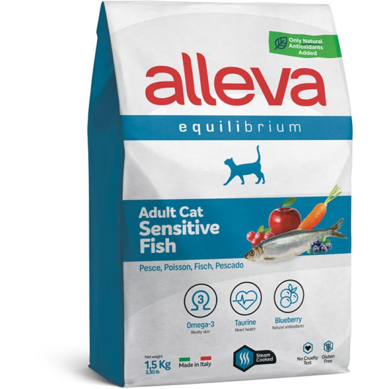 Купить Alleva Equilibrium Sensitive Fish корм для взрослых кошек с рыбой, 1.5 кг Alleva в Калиниграде с доставкой (фото)
