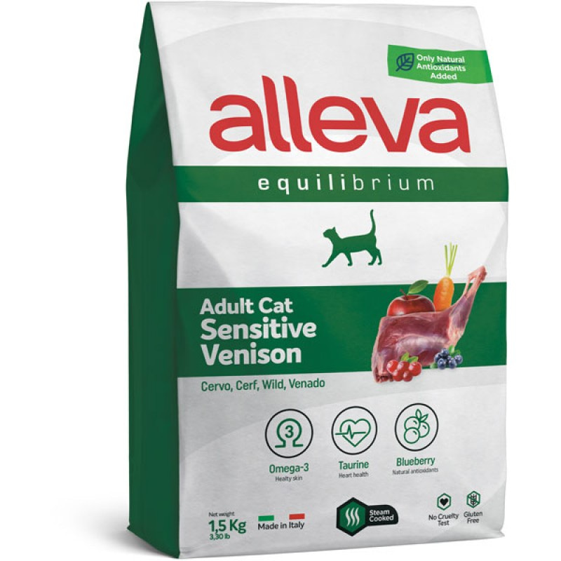 Купить Alleva Equilibrium Sensitive Venison корм для взрослых кошек с олениной 1.5 кг Alleva в Калиниграде с доставкой (фото)