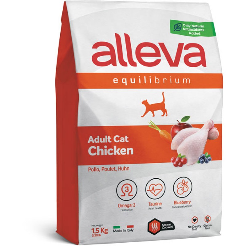 Купить Alleva Equilibrium Chicken корм для взрослых кошек Аллева Эквилибриум с курицей 1.5 кг Alleva в Калиниграде с доставкой (фото)