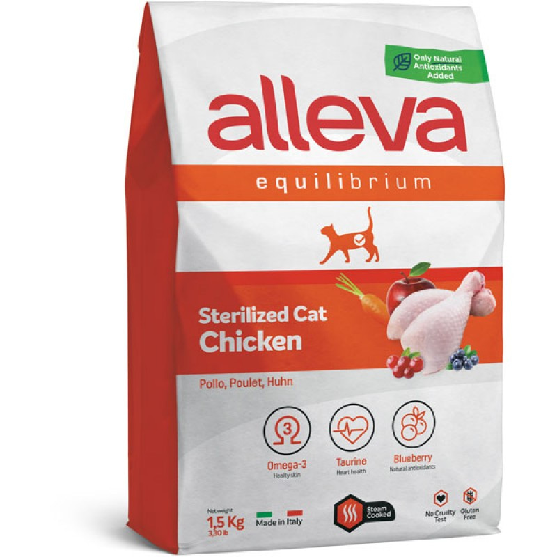 Купить Alleva Equilibrium корм для взрослых стерилизованных кошек с курицей, 1.5 кг Alleva в Калиниграде с доставкой (фото)