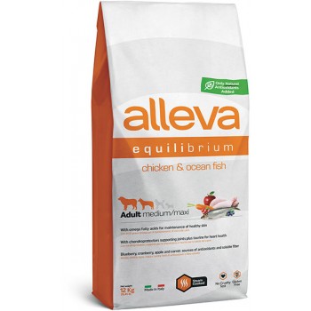 Alleva Equilibrium Курица и Океаническая рыба корм для собак средних и крупных пород 12 кг