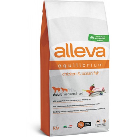 Alleva Equilibrium Курица и Океаническая рыба корм для собак средних и крупных пород 12 кг