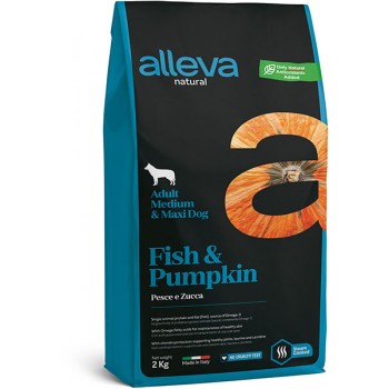 Alleva Natural Рыба и Тыква сухой корм для взрослых собак средних и крупных пород 2 кг