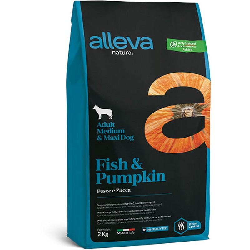 Купить Alleva Natural Рыба и Тыква сухой корм для взрослых собак средних и крупных пород 2 кг Alleva в Калиниграде с доставкой (фото)