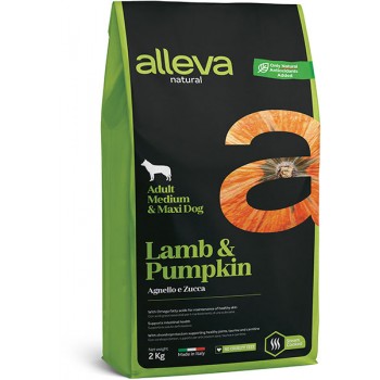 Alleva Natural Ягненок и Тыква сухой корм для взрослых собак средних и крупных пород 2 кг