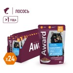 Купить Консервы AWARD Sterilized для стерилизованных кошек, кусочки в соусе с лососем, 85г AWARD в Калиниграде с доставкой (фото 2)