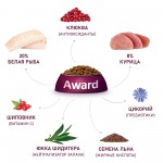 Купить Сухой корм AWARD Sterilized для стерилизованных кошек с белой рыбой, льном, клюквой и цикорием, 1,5кг AWARD в Калиниграде с доставкой (фото 4)