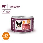 Купить Беззерновые монобелковые консервы AWARD для взрослых собак паштет из говядины с морковью, 200г AWARD в Калиниграде с доставкой (фото 2)