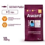 Купить Сухой корм AWARD Sterilized для стерилизованных кошек с белой рыбой, льном, клюквой и цикорием, 10кг AWARD в Калиниграде с доставкой (фото 1)