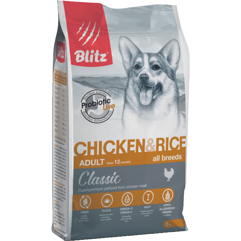 Купить Blitz Classic с курицей и рисом сухой корм для собак всех пород 15 кг Blitz в Калиниграде с доставкой (фото)