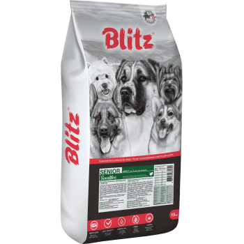 Blitz Sensitive Senior сухой корм для собак всех пород старше 7 лет 15 кг