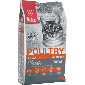 Blitz Classic «Домашняя птица» сухой корм для взрослых кошек 2 кг