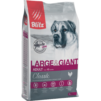 Blitz Classic сухой корм для взрослых собак крупных и гигантских пород 2 кг