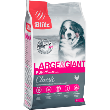 Blitz Classic сухой корм для щенков крупных и гигантских пород 2 кг