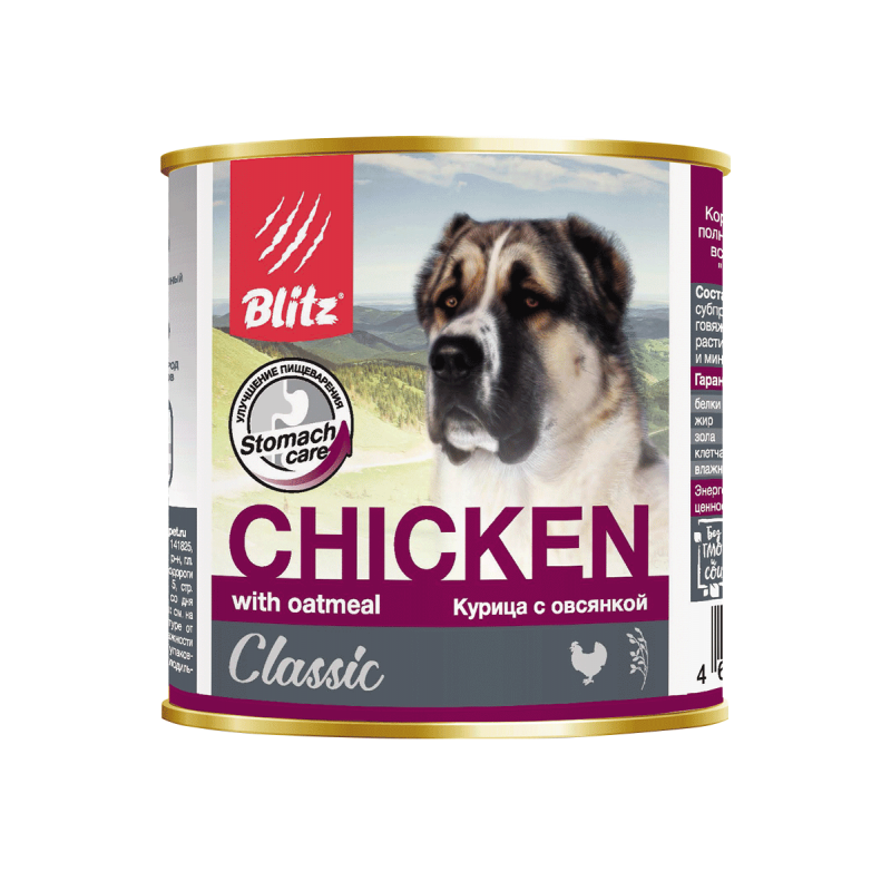 Blitz: консервированный корм для собак всех пород и возрастов с ягнёнком и индейкой 