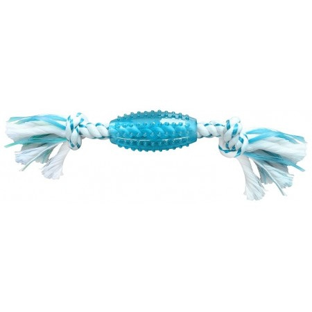 CanineClean игрушка для собак Регби синтетическая резина с канатом 25 см с ароматом мяты