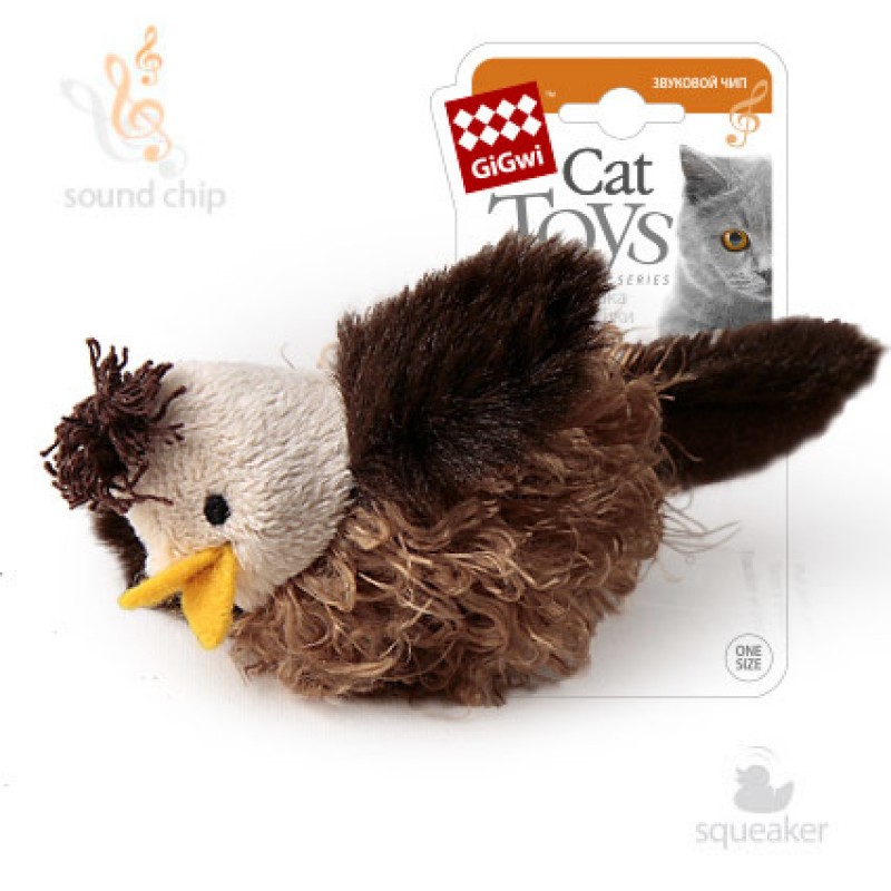 GiGwi игрушка для кошек, птичка со звуковым чипом