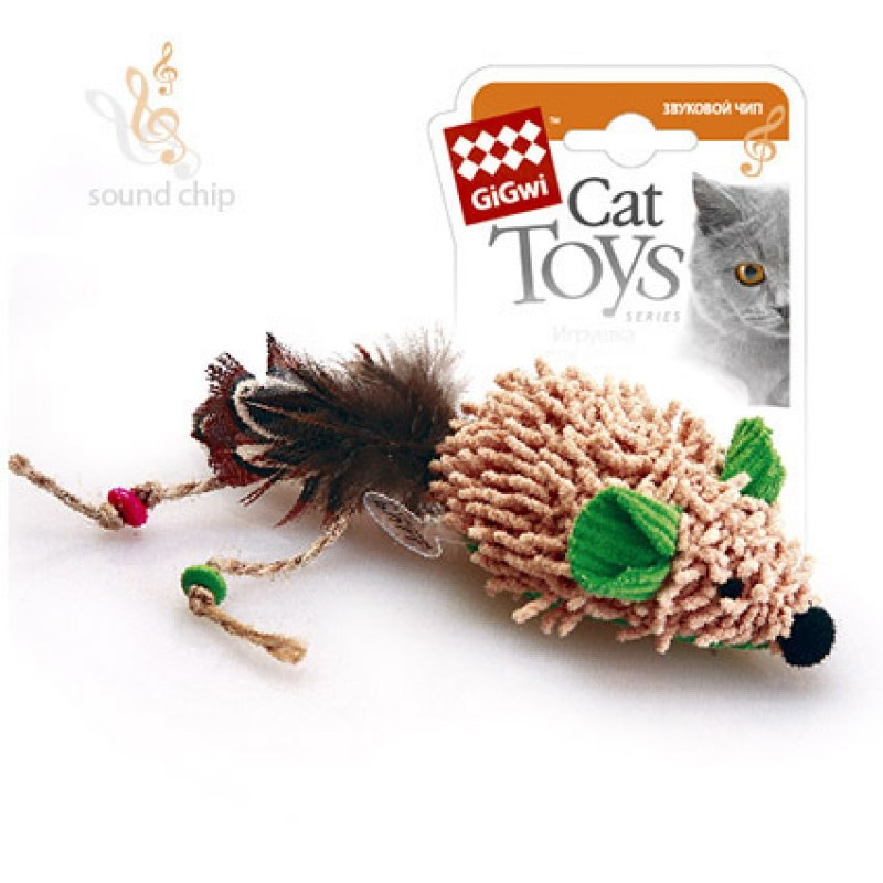 GiGwi игрушка для кошек, мышка с звуковым чипом