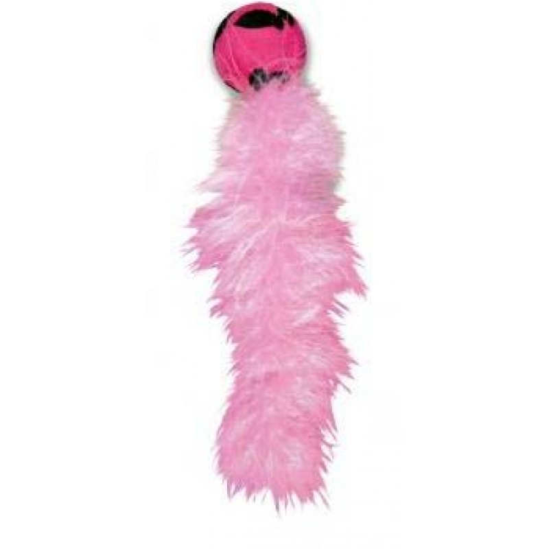 KONG игрушка для кошек "Дикий хвост" 18 см с хвостом из перьев, цвета в ассортименте