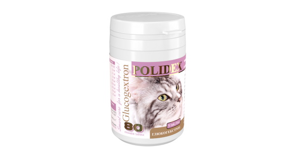 🥇1749 р. – POLIDEX Glucogextron (Глюкогекстрон) для кошек 80 таб купить ...