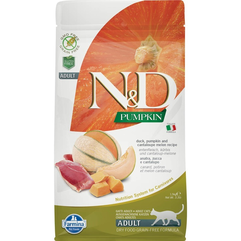 Farmina N&D Cat Grain Free pumpkin duck беззерновой корм для взрослых кошек с уткой, тыквой и дыней 300 гр
