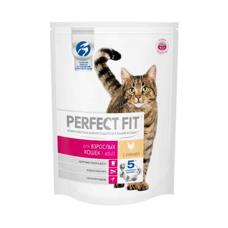 Perfect Fit Adult корм для кошек старше 1 года, с курицей 650 гр