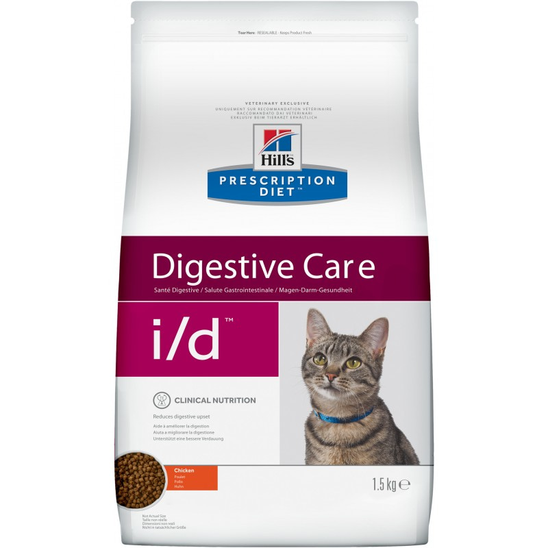 Сухой корм Hill's Prescription Diet i/d Digestive Care Хилс для кошек диетический рацион при заболеваниях желудочно-кишечного тракта (Хилс PD Ай/Ди АйДи ID) , курица 400 гр