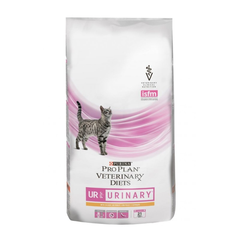 Сухой корм Purina Pro Plan Veterinary Diets UR Urinary для кошек с болезнями нижних отделов мочевыводящих путей, курица, пакет, 1,5 кг