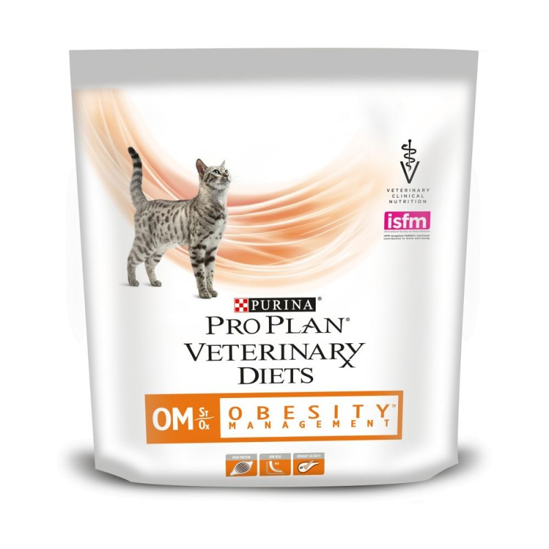 Сухой корм Purina Pro Plan Veterinary Diets OM для кошек с ожирением, пакет, 350 г