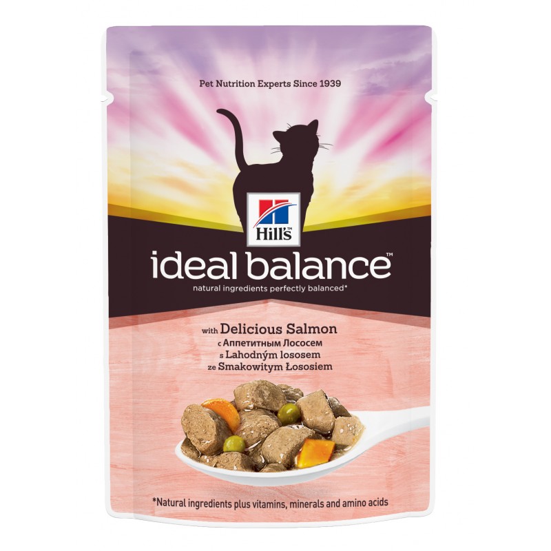 HILLS Ideal Balance влажный корм для кошек с аппетитным лососем 85г HILLS Ideal Balance влажный корм для кошек с аппетитным лососем 85г