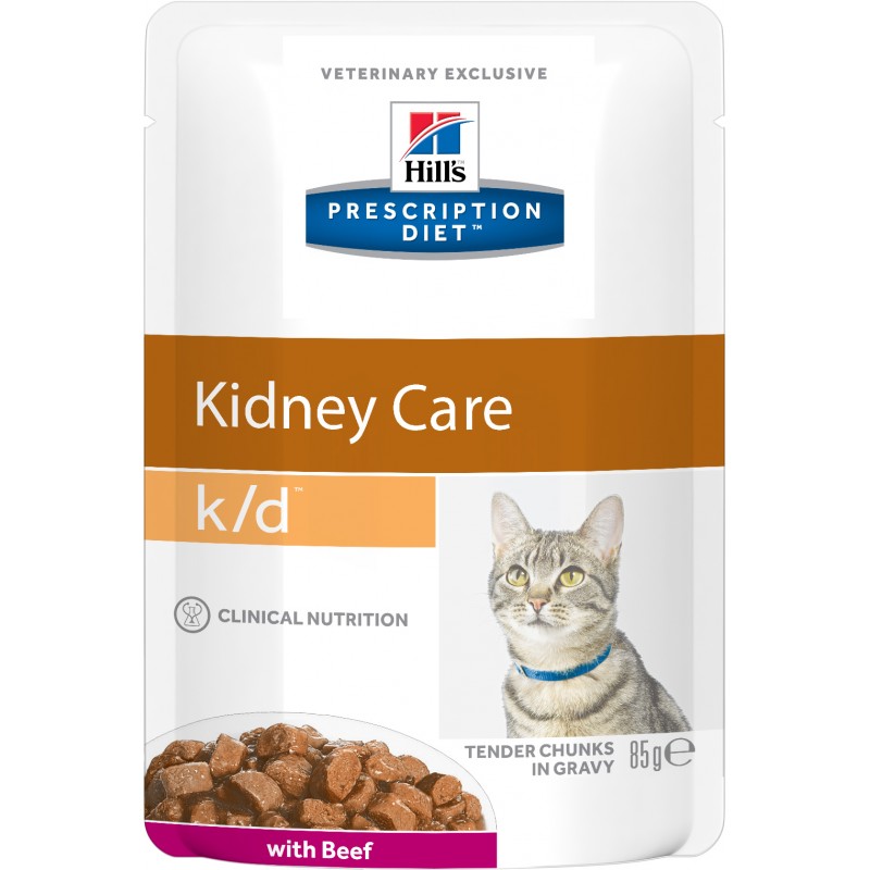 HILLS Prescription Diet k/d Kidney Care консервы для кошек для здоровья почек с говядиной 85г