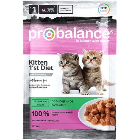 Консервированный корм для котят Probalance "Kitten 1st Diet" с кроликом, 85 г