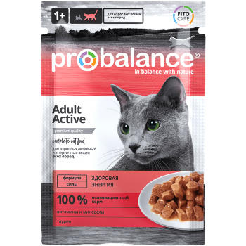 Консервы для энергичных, подвижных кошек Probalance Active, 85 г