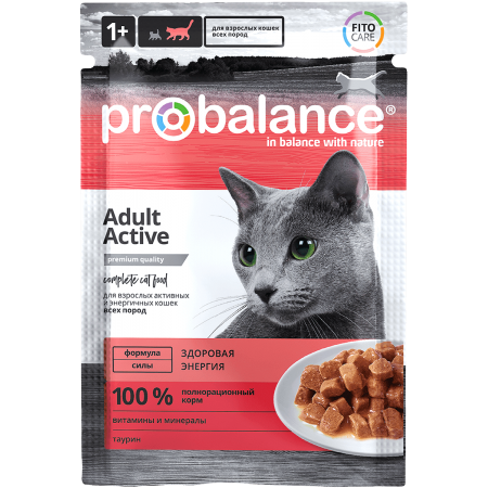Консервы для энергичных, подвижных кошек Probalance Active, 85 г