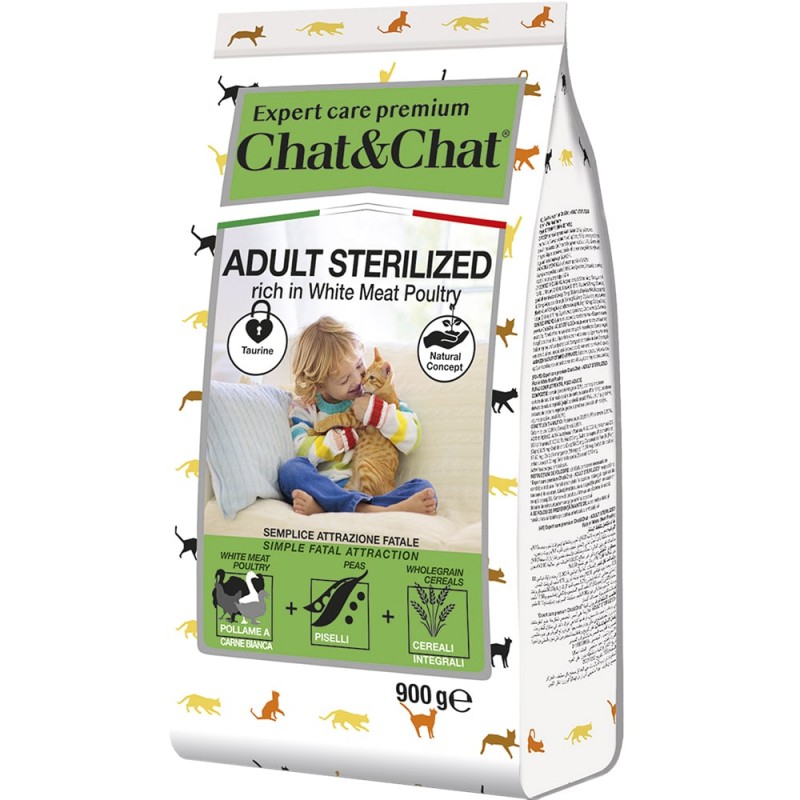 Купить Сухой корм Chat&Chat Expert Premium Adult Sterilized с птицей для стерилизованных кошек 900 гр Chat&Chat в Калиниграде с доставкой (фото)