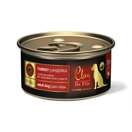 CLAN De File консервы супер-премиум класса для собак Индейка, 100 гр