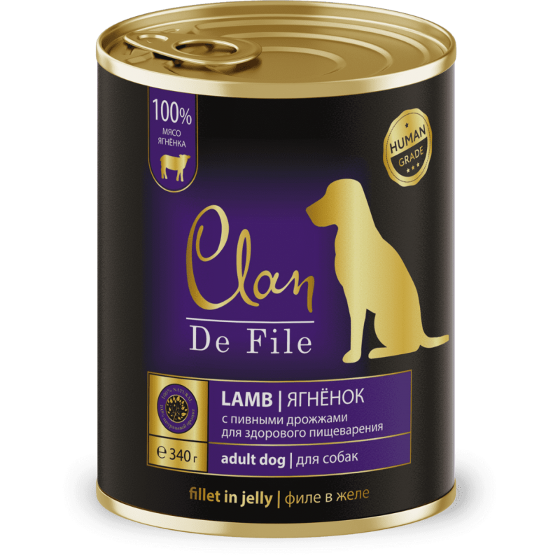 Купить Clan De File консервы супер-премиум класса для собак с ягненком, 340 г Clan в Калиниграде с доставкой (фото)