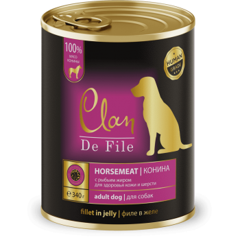 CLAN De File консервы супер-премиум класса для собак Конина, 340 гр