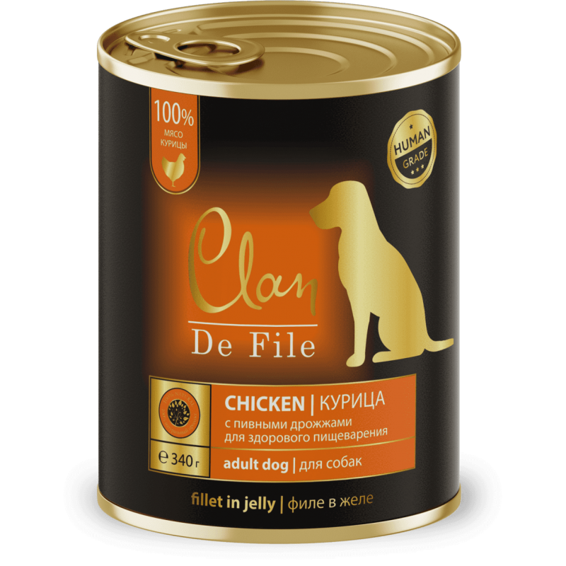 Купить CLAN De File консервы супер-премиум класса для собак Курица, 340 гр Clan в Калиниграде с доставкой (фото)
