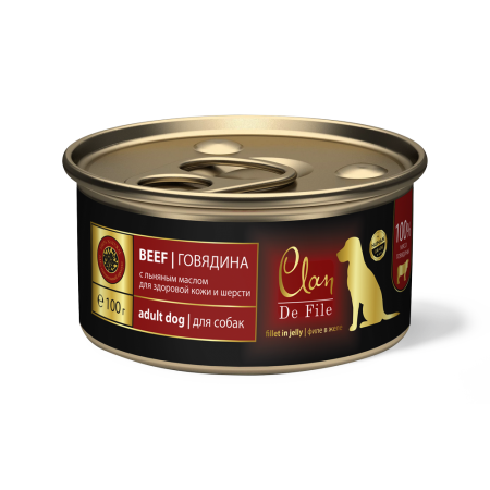 CLAN De File консервы супер-премиум класса для собак Говядина, 100 гр