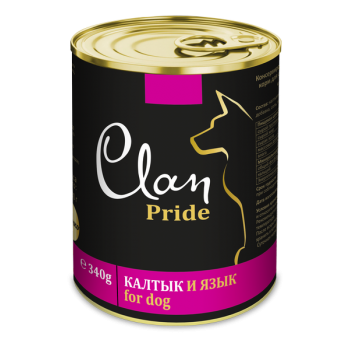 CLAN PRIDE консервы супер-премиум класса для собак Калтык и язык, 340 гр