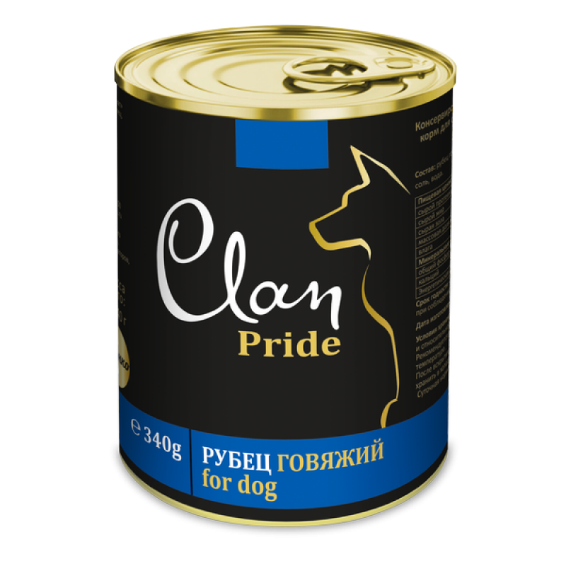 Купить CLAN PRIDE консервы супер-премиум класса для собак Рубец говяжий, 340 гр Clan в Калиниграде с доставкой (фото)