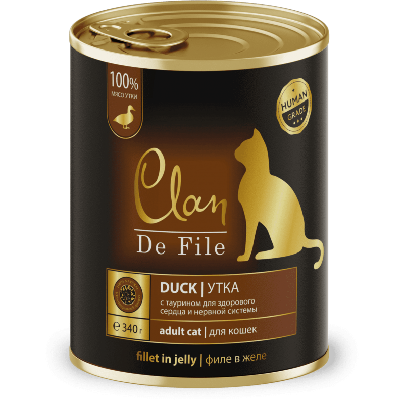 Купить CLAN De File консервы супер-премиум класса для кошек Утка, 340 гр Clan в Калиниграде с доставкой (фото)