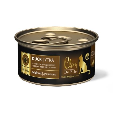 CLAN De File консервы супер-премиум класса для кошек Утка, 100 гр