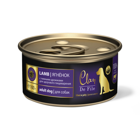 CLAN De File консервы супер-премиум класса для собак Ягненок, 100 гр