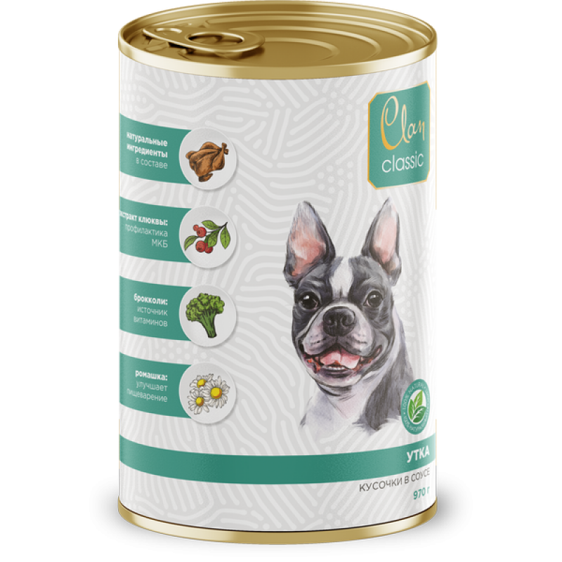 Купить Clan CLASSIC консервы премиум класса для собак, в соусе уткой, 970 гр Clan в Калиниграде с доставкой (фото)