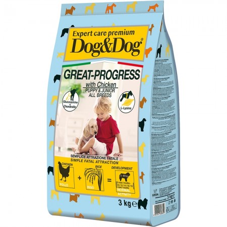 Dog&Dog Expert Premium Great-Progress сухой корм для щенков с курицей, 3 кг