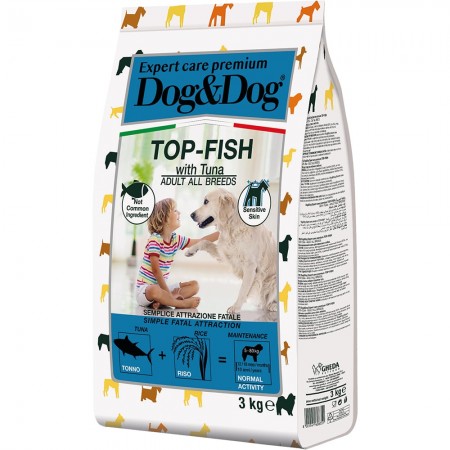 Dog&Dog Expert Premium Top-Fish сухой корм для взрослых собак с тунцом, 3 кг